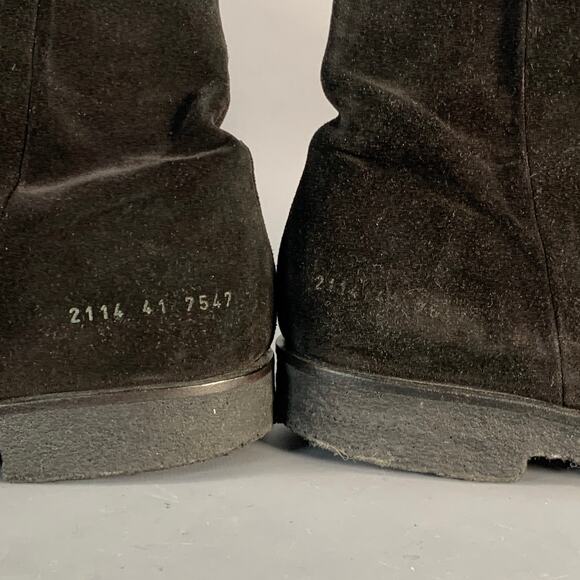 COMMON PROJECTS Size 8 Black Suede Side Zipper Ankle Boots - Picture 8 of 8